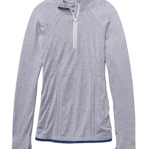 Athleta Heathered Blue Quarter-Zip Pullover